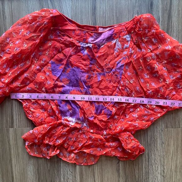 Free People Floral Sheer Long Sleeve Blouse - Picture 6 of 6